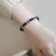 BOSFRU Black Hair Crystal Bracelet Simple Unisex Bracelet Black and White Crystal Sterling Silver Accessories Customized Gift Couple Jewelry Men and Women Suitable for Clean Hands 15cm