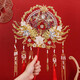 TaTanice round fan wedding gift for the newlyweds and bride bestie Chinese wedding Xiuhe round fan married with flowers fan in her hand. Marriage round fan-love for life [finished product]