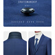 BAROMON anti-wrinkle and iron-free suit suit for men, business light formal wear, groomsman for work, blue suit for wedding and groom, version A, slim version 175A, please note the size of the trousers