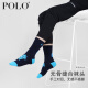 Polo潮牌袜子男高筒纯色棉袜中厚秋冬季高筒长袜高筒运动潮ins高帮男袜子篮球袜学生袜6198 【黑色1宝蓝1深灰1】 均码 建议40-44脚