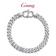 GsunG Platinum Men's Bracelet PT950 Single Set Horsewhip Bracelet Platinum Cuban Bracelet Men's and Women's Style Solid and Simple Customized Products Contact Customer Service