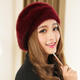 Douqian hat women's winter imitation rabbit fur beret hat women's fashion Korean style knitted woolen hat warm and thickened painter beret burgundy M suitable for (55-58c) head circumference