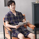 Duoqiaomei Pajamas Мужская летняя шорты с короткими рукавами чистого хлопка