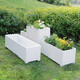 Flower box outdoor courtyard balcony vegetable planting plastic anti-corrosion flower trough extra large rectangular fence custom planting box white length, width and height 96*24*48cm