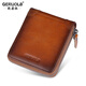 Geruola (Geruola) Herren Brieftasche echtes Leder kurzer Reißverschluss mehrfunktion