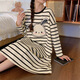 
Manzhizhuang spring and autumn long-sleeved nightgown for women's autumn pajamas cotton autumn and winter new internet celebrity style mid-length home clothing large size LX-16854 M
