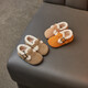 G.DUCKKIDS little yellow duck girl baby cotton shoes winter baby toddler shoes soft sole 1-3 year old children's princess shoes plus velvet warm men khaki plus velvet 24 inner length 15cm