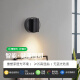 Clcey Wall Lampe Nacht Leselampe Einfaches Laden ohne Installation Keine Verkabelung Schlafzimmer rotierende magnetische LED-Lampe Kleines Scheinwerfer 35 3527-Schwarz 9 cm-monochrom weißes Licht 3W-Volles Licht