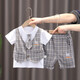 G. Duckkids ropa para niños Suit para niños 'Summer delgado falso falso de tres piezas Ropa de verano de algodón de algodón puro