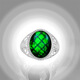 Cuiyingfu S925 silver-inlaid natural A-grade jade black jade egg-face ring ice jade ring men's ring adjustable D695 black jade ring D695 adjustable