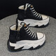 
AI genuine leather dad shoes for women 2024 autumn and winter new thick sole women's shoes sports and casual shoes soft sole travel shoes black [added fleece] WZZS677 36
