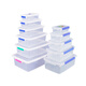 Новая пластика Rosfer Plastic Fresh Box Прямоугольная прозрачная крышка Edible Carder Carder Carder Light Commercial Box Kitchen Storage 9902 High Seal 15L 45,5*31,5*