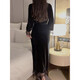 
Cat girl pajamas winter sexy pajamas ladies autumn gold velvet long nightgown nightgown nightgown two-piece French lace 3878 two-piece M 160Jin [Jin equals 0.5 kg]