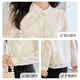 She enjoys long-sleeved shirt women's oriental simple luxury style high-end jacquard fabric shirt chiffon shirt top T143C2401