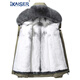 KAISER Men's Parka Short Fur Jacket Hooded Mink Mink Coat Men's Nike Cross Mink Imported Cross Mink Khaki Silver Blue Mink Liner 3XL
