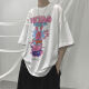 七分袖t恤男ins潮牌港风情侣宽松衣服半袖潮流夏季oversize国潮体恤SN1156 695深蓝 M 【收藏优先发货】