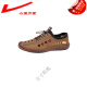 Xiaohui Lijia 2024 Summer New Anti-odor Breathable Sandals Hollow Tendon Sole Comfortable Casual Versatile Men's Sandals Soft Pull Back Yellow Brown 39
