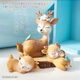 Qumeisi cartoon sika deer ornaments living room children's room decoration ornaments car ornaments cute deer birthday gift family of four deer