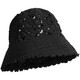 NZTK Fisherman Women's Hat Fin à la mode et à la mode Chatte de crochet creux de la femme Fleur en tricot en tricot en tout-coup montre le petit visage MT683 Bourgogne 55-60cm