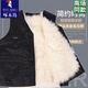Woodpecker autumn and winter middle-aged and elderly sheepskin vest men's fur integrated thickened warm genuine leather wool vest dad cotton vest long hair special style sheepskin removable 170/2XL suitable for 120-140Jin Jin equals 0.5 kg