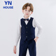 Yinuofang children's suit vest suit boys' performance costumes, navy blue dresses, navy blue: vest suits, 160CM

