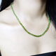 Her generation peridot necklace, faceted colored gemstone jewelry, clavicle chain, light luxury, high-end niche, 3*4MM peridot (860822)
