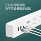 
Bull (BULL) 20W PD Apple fast charging socket/wire board/plug/connector board Type-c port + USB port + 3 jack Full length 3 meters white GNV-UU4203 main control switch