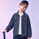 
ASK JUNIOR Boys Jacket Autumn Children's Alphabet Full Print Casual Denim Jacket Jacket Blue 170