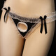Underwear lace men's underwear with jj hole no need to take off back opening bow thong black jj hole style