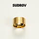 Sujue SUDROV new product niche design high-end light luxury 18K gold wide ring women's fashion personalized tail ring size 5 (circumference 43.1mm) 1 size too small