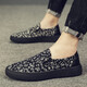 DICK LANE Dick Renne brand canvas shoes men's 2025 summer new lazy shoes breathable loafers men's old Beijing cloth shoes casual board shoes black 42