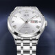 I/W CARNIVAL HWGUOJI Swiss Famous Watch Top Ten Brands Men's Full Automatic Mechanical Watch Imported Movement Double Calendar Luminous Waterproof Watch Aiwochi Silver Steel Band White Floor + Same Model + Exquisite Gift Box [679]
