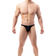 BRAVEPERSON Low Waist Sexy Modal Shorts Men's Solid Color Breathable Sports Tight Thin U-Bag Thong Black M