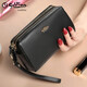 Goldlion clutch bag for women double zipper genuine leather light luxury women's bag large capacity 2025 new clutch bag first layer cowhide gift box temperament style FA512016-111