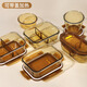 Erstellen von hitzebeständigem Glas Frischwachtbox, Microwave Ofen Special Lunch Box für Büroangestellte, versiegelte Schüssel für Lunchbox, Amber plus 1050+480 ml+Bag+Tabletten