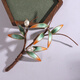 Sang Shang brooch Chinese style elegant bamboo leaf brooch silk cloisonné velvet flower new Chinese style daily wear simple niche jewelry green