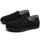 Real people winter old Beijing cloth shoes plus velvet and thickened men's cotton shoes slip-on lazy shoes non-slip soft sole middle-aged and elderly dad shoes 3101-5 men's cotton 40