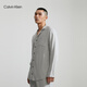 
Calvin Klein underwear autumn and winter men's fashionable casual checked button lapel comfortable home long-sleeved pajamas NM1428O P7A-Dove Gray L