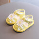 Jindouzi Sandalias transpirables zapatos de tela no deslizante para niñas de niña 1-3 años Sumadores de verano 878 Amarillo 23 Longitud interna 14.5cm Tamaño 15 Tamaño Recomendado Longitud del pie 13.5 cm