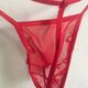 Men's underwear, large elastic waistband, transparent mesh thong, sexy T-pants briefs, one size 17, red