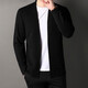 News bird sweater men's knitted cardigan in spring and autumn new style middle-aged and young people solid color fashionable versatile pure sweater jacket for men dark gray hpl-a32321 XL 175