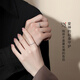 Qike Cupid's Feather Silver Couple Ring A pair of male and female rings, anniversary birthday gift for girlfriend and wife