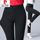 Pierre Cardin Mom Pants Women's Autumn High Waist Straight Ladies Casual Pants 2025 New Middle-aged and Old Women's Pants Winter Velvet 6621 Black Elastic Waist Pants 32 135-145Jin Jin is equal to 0.5 kg