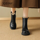 Zoshini chelsea boots Женские 2024 зимний зимний флис теплые ватные туфли толстые подошва антикалипа