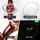 
OLEVS Swiss certified brand couple watch fully automatic mechanical watch luminous waterproof hollow high-end men's and women's watch price OLEVS-3601 room white + 6636 rose red
