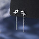 Qi Xiaomi 999 Pure Silver Star Ear Wire to Support Ear Piercing Earrings Women's Earrings Light Luxury Niche Silver Earrings for Women 2025 New Earrings 999 Pure Silver Double Star Ear Wire Pair Short Style