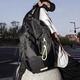 Französische, Deutsche und Festland schwarzer Rucksack Herren kleiner leichtes Reise -Rucksack täglich Outdoor Pendeln Solid Color Schoolbag Frauen Nischenstil Jinxi1048 Schwarz