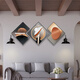 Pinturas de decoración de sala de estar OUFA Combinación de lujo Combinación de sofá Pinturas colgantes de pared moderna de estilo nórdico simple triple triple murales comedor pinturas de porcelana de cristal