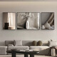 Pinturas sensoriales, pinturas de decoración de sala de estar de lujo ligeras, murales de pared de fondo de sofá, pinturas modernas, atmosféricas y de alta gama artística, pinturas de tríptico, JD15054, izquierda y derecha 35*50, medio 70*50, adecuado para aproximadamente 2 metros, marco negro de aluminio de porcelana de cristal.