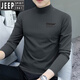 JEEP SPIRIT2024 new autumn men's pure cotton half turtleneck bottoming shirt long-sleeved T-shirt slim fit versatile skin-friendly underwear T-shirt M235 carbon gray + M235 light gray M recommendation 90-115Jin Jin equals 0.5 kg